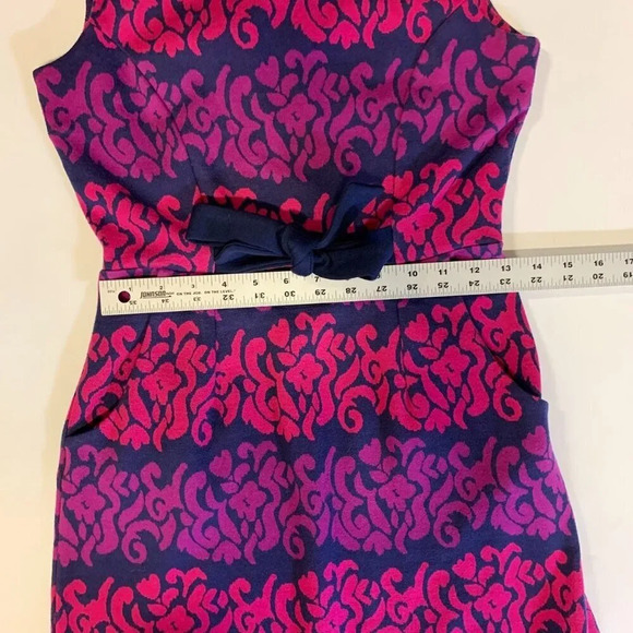Lilly Pulitzer Evie True Navy Follow The Leader Ponte Jacquard Sheath Dress SZ S - Picture 11 of 12